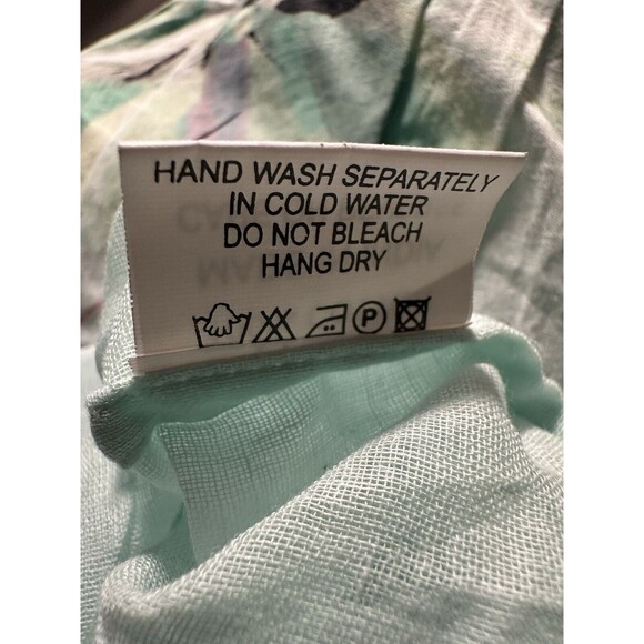 Chaudry Dress Womens Small Runs Big Blue Floral Sequin Tiered Sleeveless Midi - Picture 11 of 12